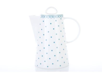 Tom, konvice kávová, 1,2 l, puntíky, petrolej, porcelán Thun