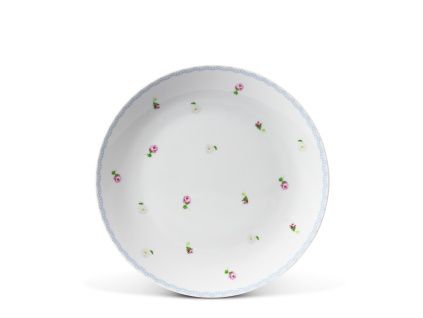 Talíř dezertní, 21 cm, RoseLine, kvítky, Leander, český porcelán
