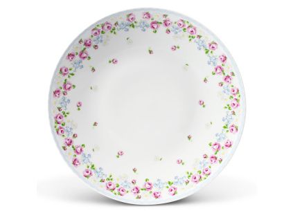 Talíř mělký, 26 cm, RoseLine, kvítky, Leander, český porcelán