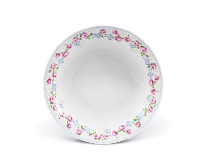 Talíř hluboký, 22 cm, RoseLine, kvítky, Leander, český porcelán