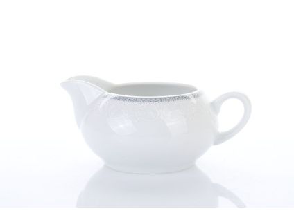 Mlékovka nízká, český porcelán, Opal, 0,22 l, krajka, šedá, Thun