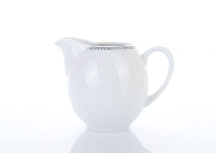 Mlékovka, český porcelán, Opal, 0,35 l, krajka, šedý lem, Thun