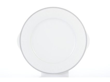 Talíř na koláč, český porcelán, Opal, krajka, šedá, 27 cm, Thun