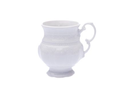 Hrnek, 0,2 l, český porcelán, Sonáta, bílá krajka, Leander