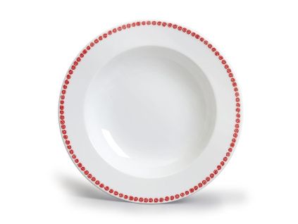 Hluboký talíř, Odense, červená, karlovarský porcelán, 22, Thun