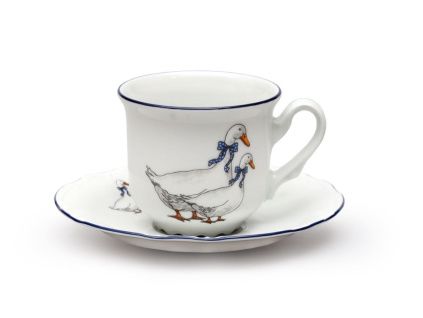Šálek s podšálkem, husy, 160 ml, porcelán, Constance, Thun