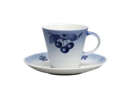 Šálek s podšálkem, Tom, český porcelán, 200 ml, modré třešně, Thun
