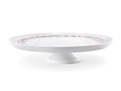 Talíř na dort na noze, 28 cm, RoseLine, Leander, český porcelán