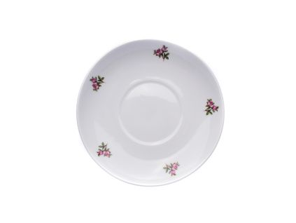 Podšálek, Baňák, 15 cm, kytičky, Český porcelán Dubí