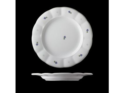 Talíř mělký, český porcelán, kytičky, 26 cm, G. Benedikt