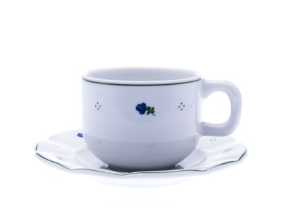 Šálek s podšálkem, porcelán, modré kytičky, 310 ml, G. Benedikt