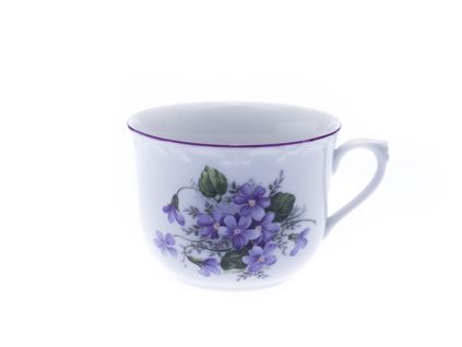 Hrnek R, 270 ml, fialky, Český porcelán