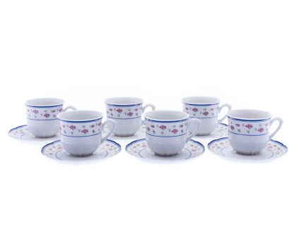 Rose, šálky na espresso, porcelán, červené růžičky, 100 ml, Thun, 6 ks