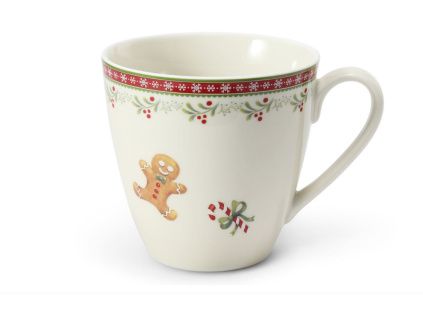 Hrnek, vánoční porcelán, perníčky, 0,30 l, Leander