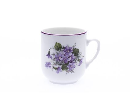 Hrnek Trojka, 300 ml, Český porcelán, Dubí, fialky