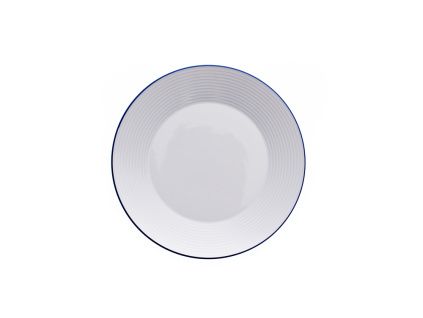 Talíř dezertní, modrá linka, český porcelán, 19 cm, Lea, Thun