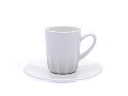 Šálek s podšálkem, 80 ml, bílý, Ribby, český porcelán, G. Benedikt