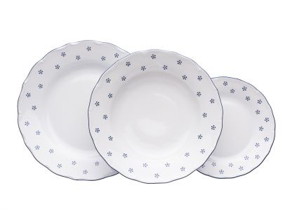 Talířová souprava, mělký talíř 27 cm český porcelán, Verona, 18 d., modrá valbella, G. Benedikt