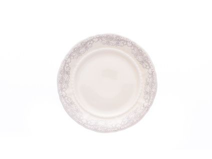 Talíř dezertní, 19 cm, Sonáta, šedá krajka, slonová kost, Leander