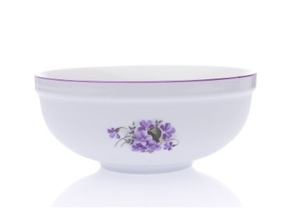 Miska na polévku, 17 cm, fialky, Český porcelán