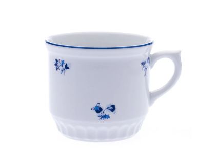 Hrnek Selský, 0,42 l, modrá házenka, Český porcelán, Dubí