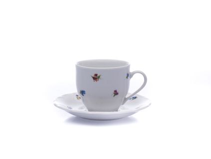 Šálek s podšálkem na kávu, český porcelán, Verona, 250 ml, házenka, G. Benedikt