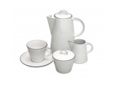Tom, kávová souprava, modrá linka, porcelán Thun, 15 d.