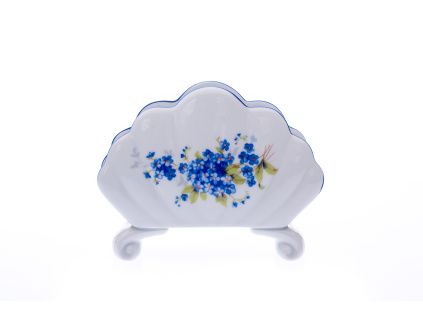 Stojánek na ubrousky, 10 cm, pomněnky, porcelán Dubí