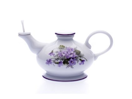 Betlémské světlo - olejová lampa, 10 cm, fialky, Český porcelán