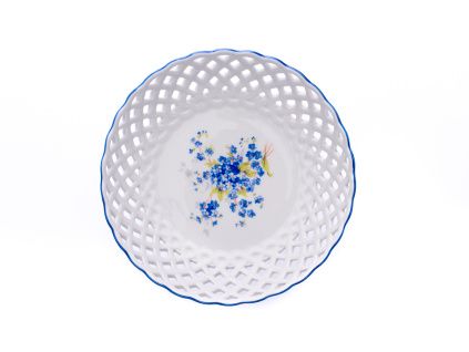 Mísa kulatá prolamovaná, 18 cm, pomněnky, porcelán Dubí