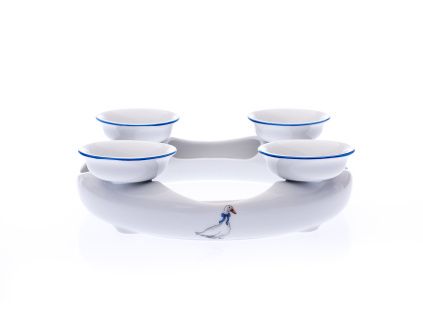 Svícen adventní pro 4 svíčky, 18 cm, husy, Český porcelán
