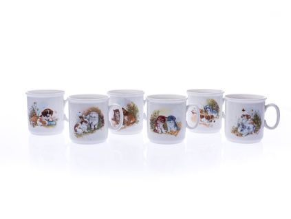 Sada hrnků Gaston, zvířátka, 220 ml, 6 ks, porcelán Dubí