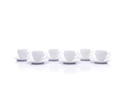 Bernadotte, moka šálky a podšálky, 90 ml, bílá, porcelán Thun, 12 d.