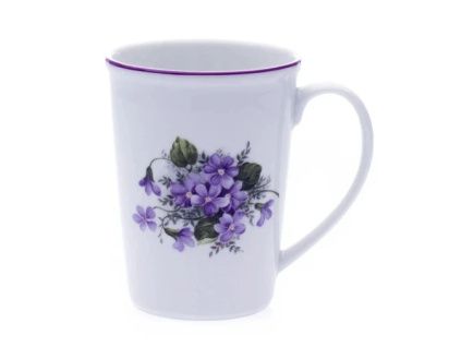 Hrnek Erin, Český porcelán Dubí, fialky, 0,42 l