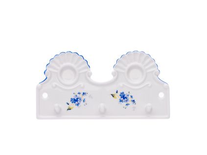 Kuchyňský věšák, 18 x 9 cm, pomněnky, Český porcelán