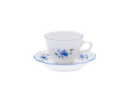 Šálek s podšálkem, 80 ml, pomněnky, Český porcelán