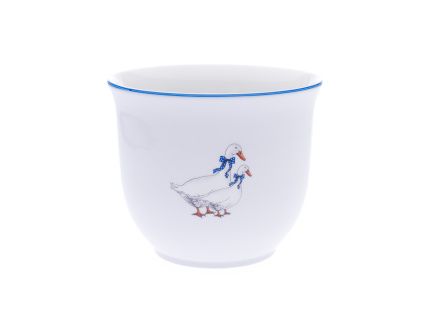 Květináč bez uch, 13,5 cm, husy, Český porcelán
