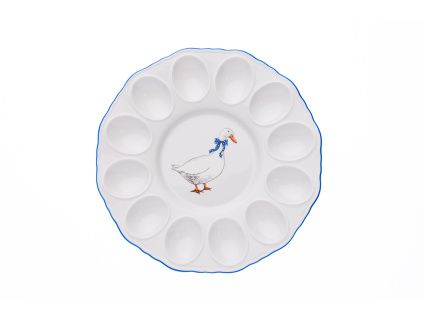 Podnos na vejce, 24 cm, husy, Český porcelán