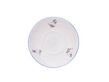 Podšálek, Baňák, 15 cm, husy, Český porcelán Dubí