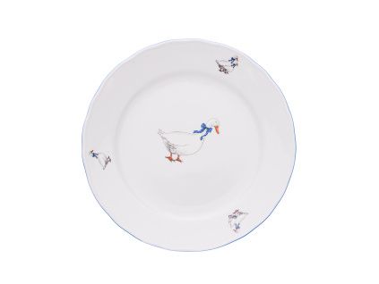Talíř mělký, Český porcelán Dubí, 26 cm, husy