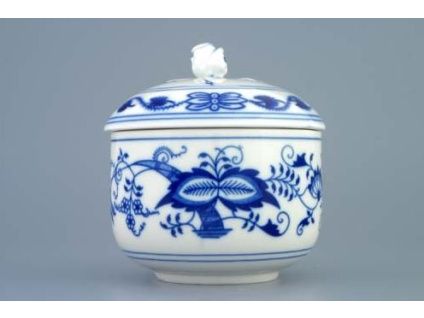 Cukřenka s víčkem bez výřezu  0,30 l,  cibulák,  Český porcelán