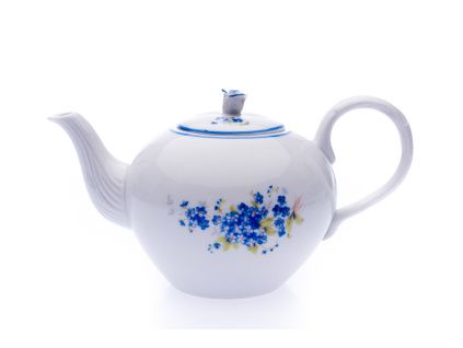 Konvice čajová se sítkem, 1,20 l, pomněnky, Český porcelán