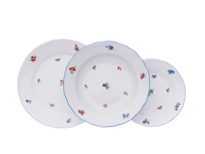 Talířová sada, talíř mělký 26 cm, rakouská házenka, Český porcelán