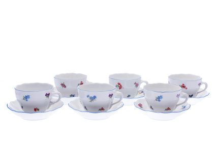 Sada šálků s podšálkem, 210 ml, rakouská házenka, Český porcelán, 6ks