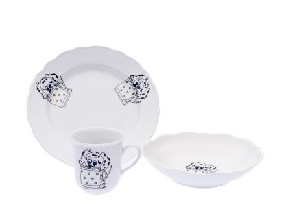 Dětská souprava, dalmatin, 3 d., Český porcelán Dubí