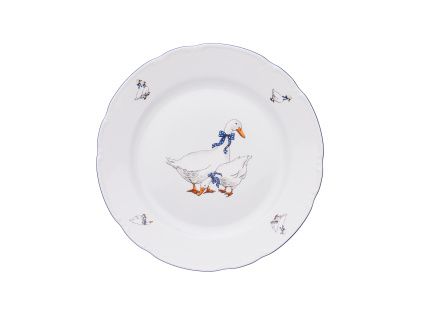 Talíř mělký, husy, 26 cm, český porcelán, Constance, Thun