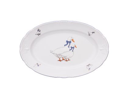 Constance, mísa oválná, 32 cm, husy, porcelán Thun