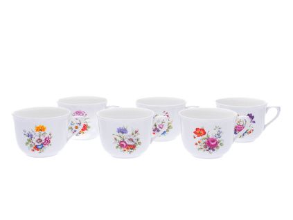 Hrnek R, 270 ml, pestré květy, 6 ks, Český porcelán Dubí