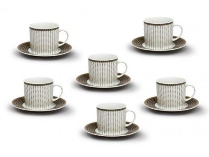 Šálky a podšálky, 230 ml, Ella, perličky, porcelán Thun, 6 ks