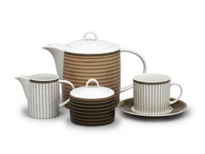 Čajová souprava, Ella, perličky, porcelán Thun, 15 d.